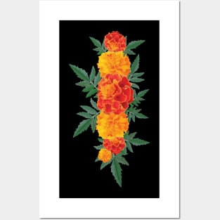 cempasúchil mexican flowers day of the death marigold bouquet Posters and Art